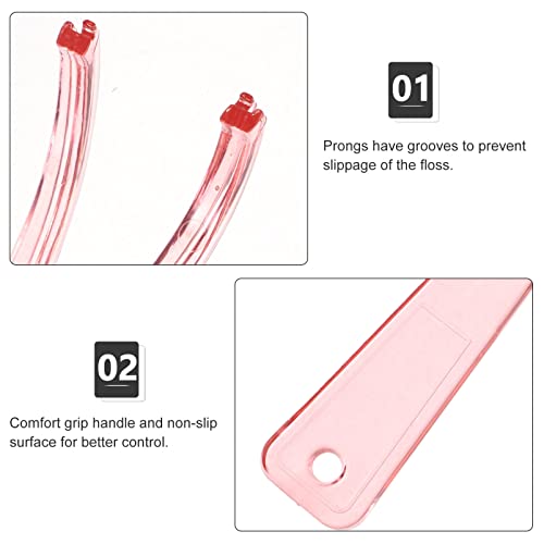 ULTNICE 2 peças de suporte de fio dental de plástico colorido para substituição de fio dental, alça