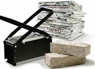 AH Briquette Maker,Black Iron DIY Recycle Newspaper Eco-Friendly Paper Log Brick Home Heating Fire Stove Environmentally Friendly Useful Shredded Paper Log Brick Maker Fireplace Recycle Log Maker