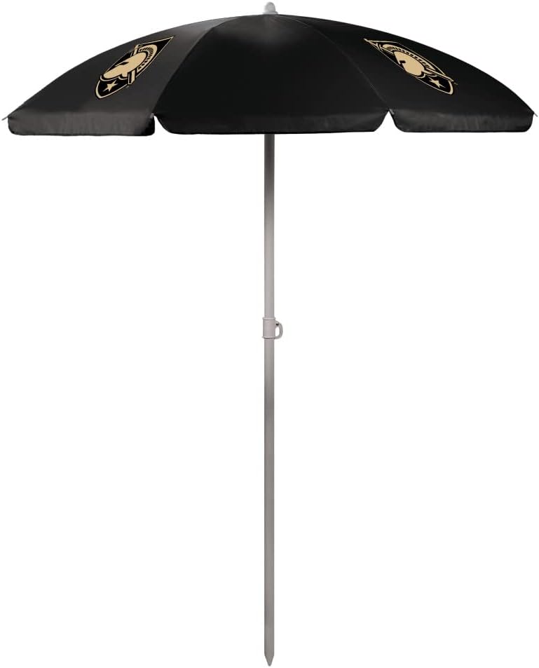 PICNIC TIME NCAA Army Black Knights Outdoor Canopy Sunshade Beach Umbrella 5.5' - Small Patio Umbrella - Beach Chair Umbrella