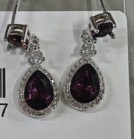 Natural Amethyst Dangle Earrings 925 Sterling Silver Teardrop Purple February Birthstone Earrings Amethyst Gemstone Earring Jewelry Gifts for Women - Image 7