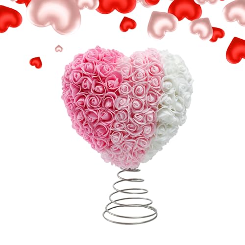 Árbol de San Valentín con rosas artificiales de peluche rojo de 15x6x22,5 cm 2