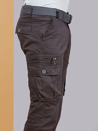 Image of BEEVEE Mens Fixed Waist Cargo Pant with Belt.