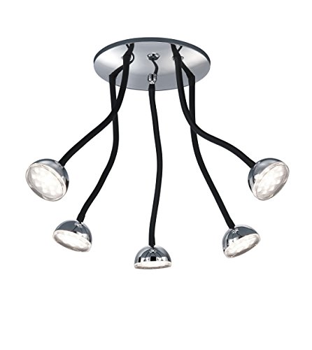 Preisvergleich Produktbild Trio Leuchten LED-Deckenleuchte in Kunststoff chromfarbig / schwarz 672810506