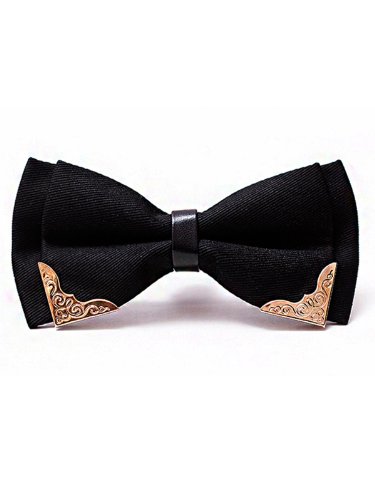 Fashion Men Vintage Wedding Metal Formal Pre Tied Bow Tie Bowtie Black