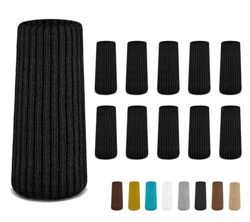16/24/32 Pcs Black Chair Leg Socks – Premium Furniture Protectors for Hardwood Floors, Non-Slip & High Elastic Fit, Easy-to-Install Bar Stool Covers & Floor Pads