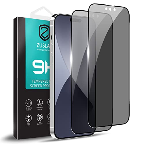 Zuslab Protector de pantalla de privacidad compatible con Apple iPhone 14 Pro Max, 【2 Pack】Anti Spy Easy Installation Cover Full Flexible PMMA Cover, HD Clear Clear Anti-Scratch Screen Filter Film Cover