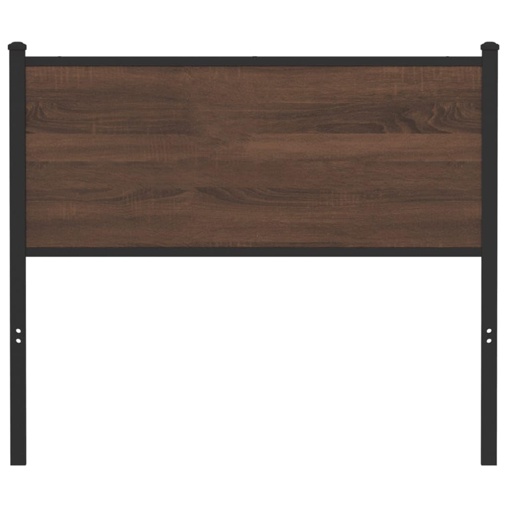 Cabecero de repuesto de 100 cm, efecto roble, material de madera y acero, diseño moderno, patas de metal resistentes para cama, dormitorio o habitación juvenil