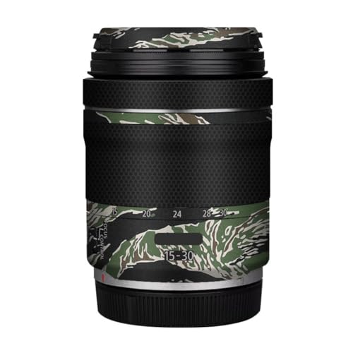 Protection d'objectif Canon RF 15-30 mm au fini Tiger Stripe Camo élégant et durable