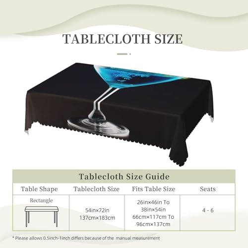 Nappe de table rectangulaire style rustique de 137x182 cm pour salle à manger