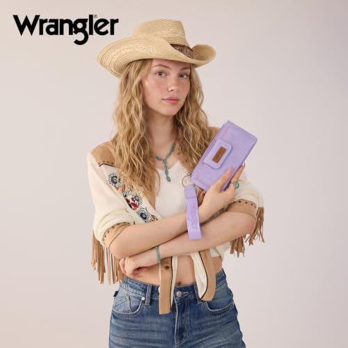 Image of Montana West X Wrangler Wallet for Women Ladies Female Card Cases & Money Organizers Wristlet with Wallet Large Clutch with Coin Purse Smooth Zipper and Rfid Lining
