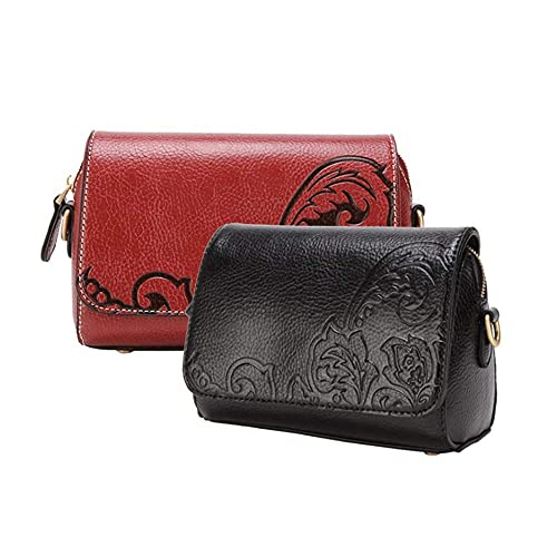 Sac bandoulière femme fait main en cuir sac à main enveloppe rétro rouge RajoNN