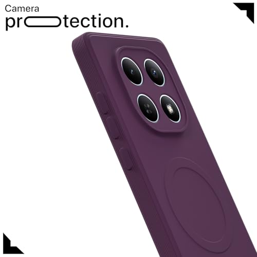 Image of Outlouders Back Cover for Redmi Note 15 5G Soft Matte Silicone Cover with Slim Fit | Mag-Safe Logo (Not Mag-Safe Compatible) | Shockproof | Camera Protection Bumper Case (Purple)