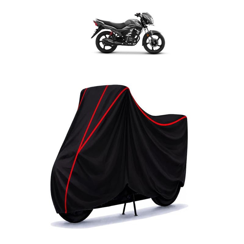 Image of TVS Victor Disc SBT BS4 Water Resistant Bike Cover for All Motorcycles & Rain | Heavy Duty Taffeta Fabric | UV Protection, Dustproof, Scratchproof | All Weather Two Wheeler Cover with Elastic Bottom