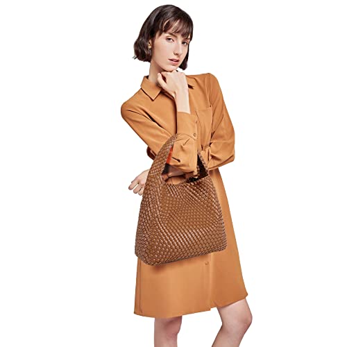 Image of Queenoris Fashion Hobo Bags for Women Top-handle Shoulder Bag Vegan Leather Purses Soft Summer Tote Bag | WOVEN