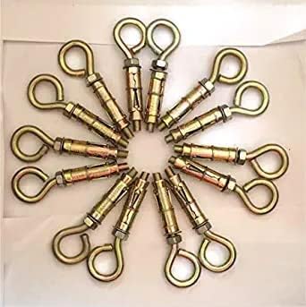 Hook Anchor Round Close Brass Hook Fasteners, Brass Best Hook (Color - Golden) (6mm),(Pack of 12)-image-36