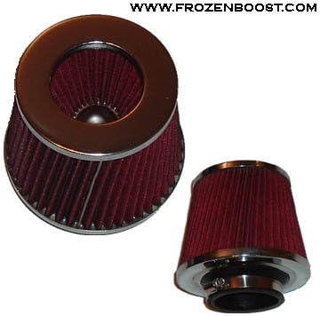 Dual-Cone Air Filter - chrome, 3" inlet