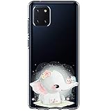 Funda Samsung Galaxy Note10 Lite Transparente Silicona Suave Carcasa Elefante Panda Bebé Animal Flor Patrón Estuche Ultra-Delgado TPU Anti Choque Proteccion Caja para Note10 Lite (3)