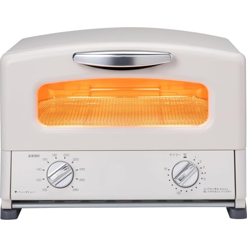 グラファイト グリル & トースター 4枚焼き トースト パン (焼く/煮る/蒸す/炊く) タイマー機能 レシピブック グリルパン付き AGT-G13B(W)