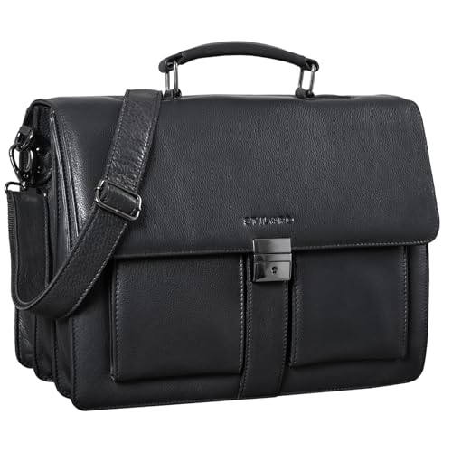 Sac ordinateur 15,6 pouces cuir véritable pour ranger grands classeurs et pc