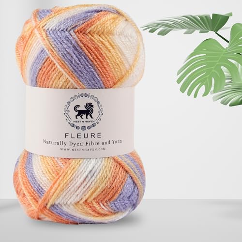 Image of Nestnhaven Acrowools Fleure Hand Knitting and Crochet Yarn. Pack of 1 Ball - 100gms. Shade no - NNHF (Multicolor13)