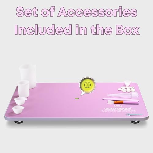 OMPERIO Mesa de nivelamento extra grande para resina epóxi, placa de nivelamento ajustável de 58 x 3