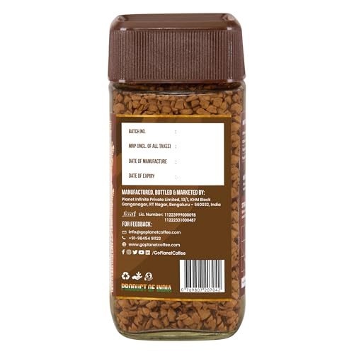 Image of Planet Coffee | PREMIUM Coffee | 50 Gms Jar | Pure Arabica | Freeze-Dried Instant Coffee | No Added Sugar | Makes 25 Cups | Medium Roast | Unflavoured Coffee