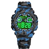 TixYolo Kids Digital Camo Watch for Boys,50M Waterproof Sport Swimming Watch,7 Color Light,Alarm Stopwatch...