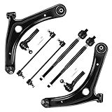 Front Lower Control Arms w/Ball Joint Sway Bar Tie Rods Replacement Suspension Kit for 2009-2012 Dodge Caliber, 2007-2017 Jeep Compass, 2007-2017 Jeep Patriot (8pc)
