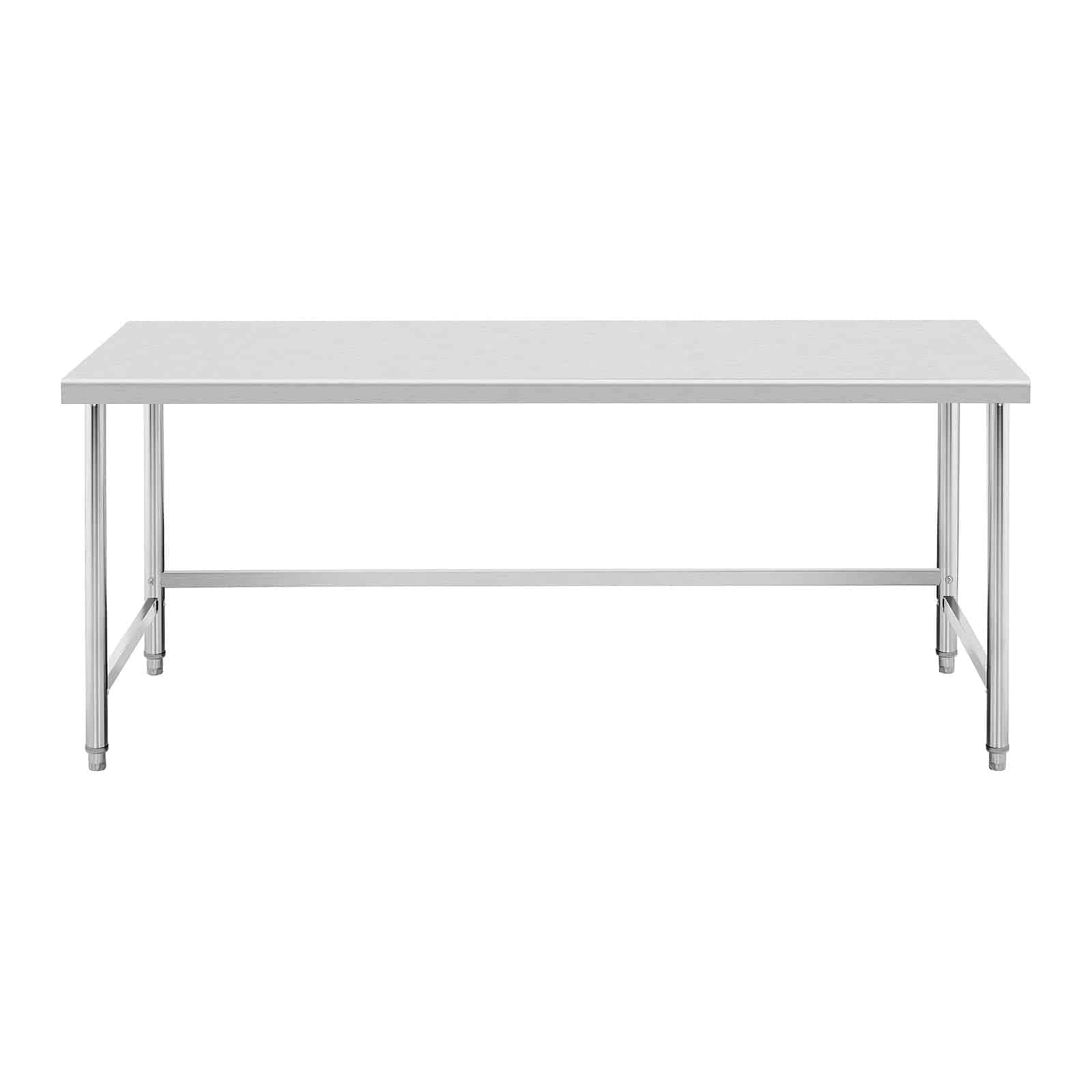 Royal Catering RCAT-200/90-PS - Mesa de acero inoxidable (200 x 90 cm, capacidad de carga de 300 kg, acero inoxidable)