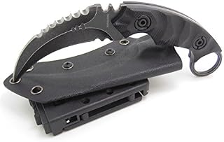 MASALONG Outdoor Survival Claw Tactical Teeth Knife Double Edged Sharp Fixed Blade Knife