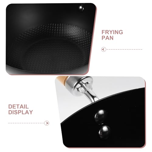 Wok pequeño de hierro forjado 24 cm para cocina doméstica miniatura 7