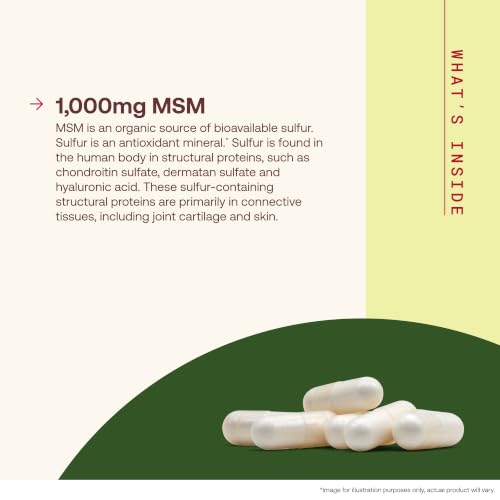 Jarrow MSM Capsules, 1,000 mg, Joint Health, 200 Capsules - image 3