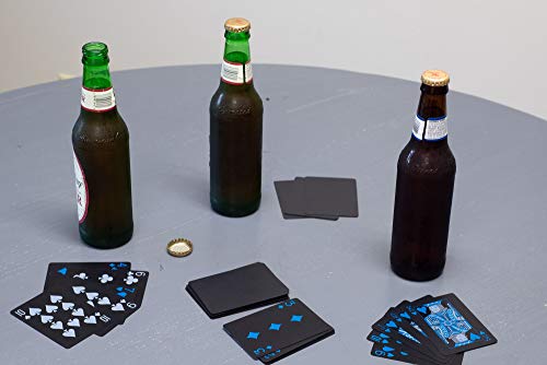 Sleek Black Non-Slip 3.5 Acrylic Waterproof Playing Cards #TOP1