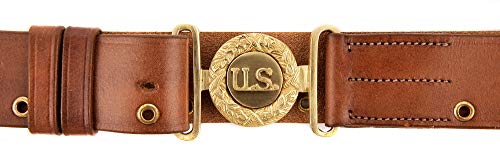 WW2 Style US Officers Leather Belt with Wreath2