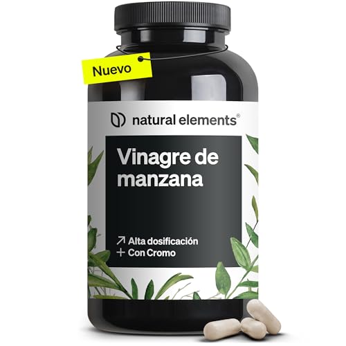 Vinagre de Manzana con la Madre - Para 3 meses - Apoyo a los niveles de azúcar y metabolismo* - 1300mg de vinagre de sidra de manzana + Picolinato de cromo por dosis diaria - Fabricado en Alemania