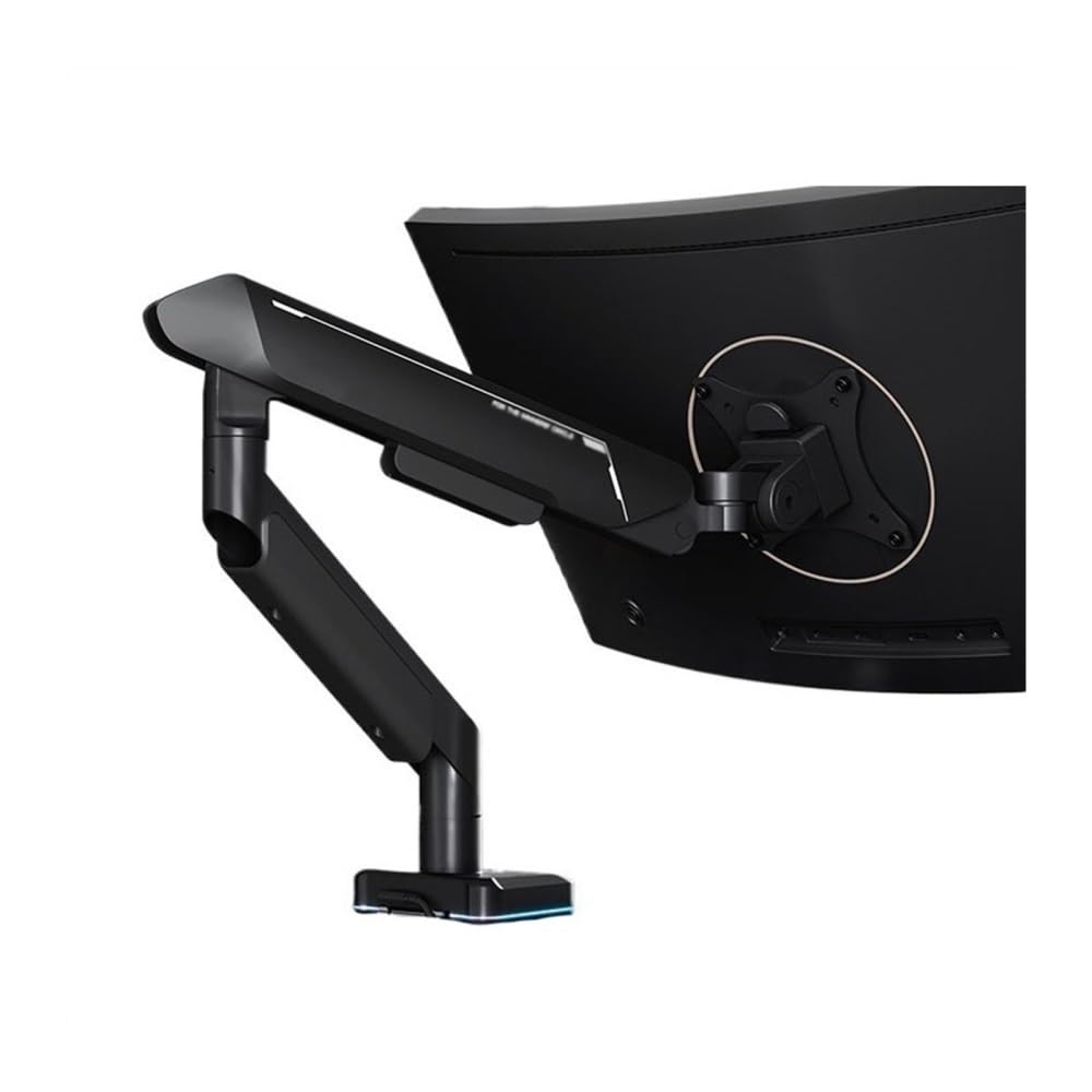 SaryEdge Height - Adjustable Monitor Stand Arm Single Monitor Mount Arm, Supports 17-42" Screens and 33 lbs, Adjustable Gas Spring Mount with 31 RGB Lighting M,Black