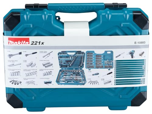 Makita E-10883 Mechanische gereedschapsset 221 stuks gereedschap - Afbeelding 6