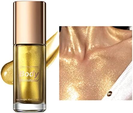MAEPEOR Body Luminizer 5 Colors Smooth Subtle Shimmer Illuminator Moisturizing Long Lasting Summer Glow for Face and Body (40ML, 05 Gold)