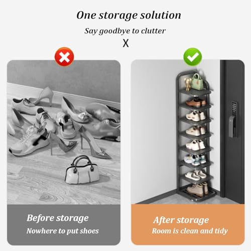 Étagère à chaussures en métal multicouche meuble de rangement vertical maison - 5