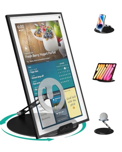 WALI Echo Show 15/21�X�^���h�AEcho Show 15/21����эő�18�C���`�̃^�u���b�g/�|�[�^�u�����j�^�[�p�̒��߉\�ȃX�^���h 360�x��]�`���g�܂肽���ݎ��V���[15 �L�b�`���z�[���I�t�B�X�p�A�N�Z�T���[21�� �u���b�N