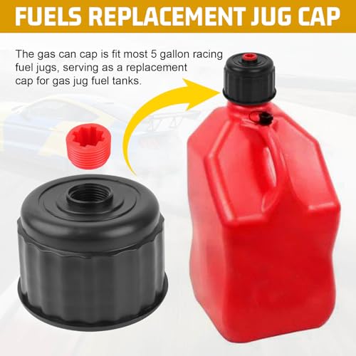 Image of Gas Jug Cap, Racing Fuels 3042 Replacement Jug Cap - 2 Pcs | for Most 5 Gallon Utility Fuel Jugs, Gas Cans, Fuel Tank Cap