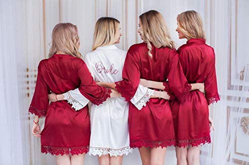 Generic Women'S Satin Kimono Robe For Bridesmaid And Bride Wedding Party Getting Ready Short Robe Bridesmaid Robes Maid Of Honor Robes Personalized Robe Wedding Robe thumb #4