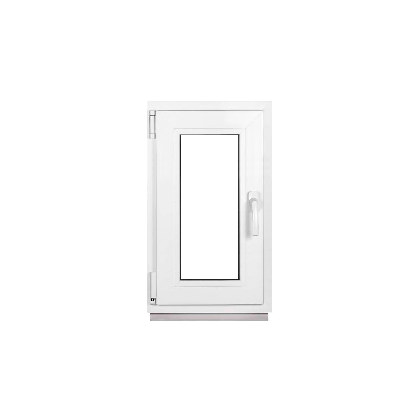 Framex Finestra Seminterrata Piccola in PVC Bianco, Larghezza x Altezza 40 x 70 cm (400 x 700 mm), Doppi Vetri (32 mm), Anta-Ribalta, Girevole DIN Sinistra – Premium
