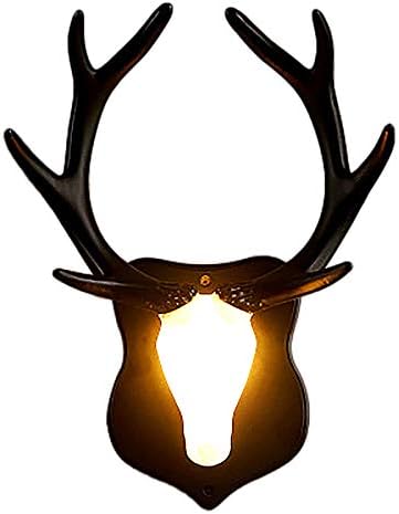 Emptystar Antler Wall Lamp Creative LED Deer Sconces Colored Wall Light Fixture Deer Head Shaped Sconce Lamp Hallway Stairs Bedside Bedroom Living Room Doorway Wall Light Fixture Plug in
