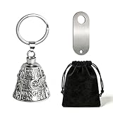 GomTrynxil Guardian Bell Biker Bell, Motorrad Glocke Glücksbringer, Reitglocke Motorrad Glöckchen mit Schlüsselanhänger und Ring, Motorradglocke Schlüsselanhänger Personalisiert Pendant mit Beutel