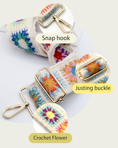Image of Embroidered Purse Straps Replacement Crossbody Wide Adjustable Bag Straps | Thick Purse Strap for Crossbody Bags,Extra Long Strap,Cross Body Straps for Handbags,Bag Straps for Tote Bags,Shoulder Straps