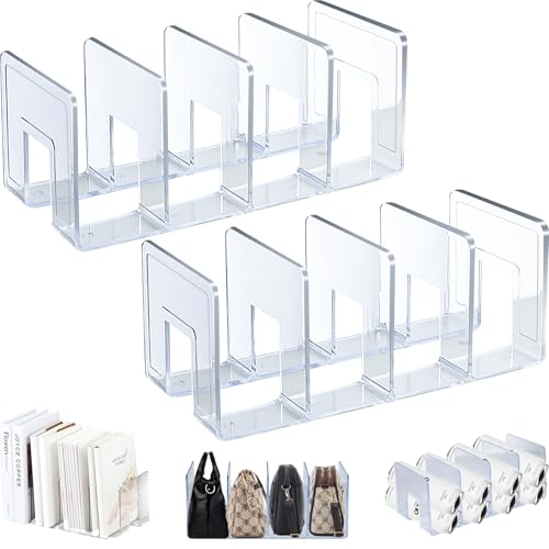 Elezeal 2pcs Clear Acrylic Magazine Holder, Desktop File Organizer Thick File Sorter Book Holder for Bottle Tray, Kitchen Lid Organizer, Small Handbag Clutch Bag Divider, Purse Stand Rack - Cosy Home Interiors Elezeal 2pcs Clear Acrylic Magazine Holder, Desktop File Organizer Thick File Sorter Book Holder for Bottle Tray, Kitchen Lid Organizer, Small Handbag Clutch Bag Divider, Purse Stand Rack