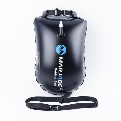 XZSUN 20L Storage Swim Buoy for Open Water Swimmers ，Waterproof Dry Bag Swim Safety Float(Black)