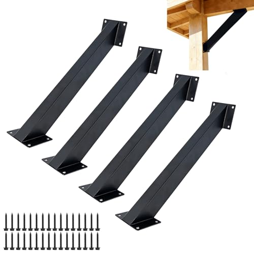 4 Stück 45-Grad-Winkelhalterung, Balkenverbinder, Holzbalken Eckhalterung, Verbindungsstreben-Set für Holzbalken Pergola Gazebo Deck Patio DIY Projekte