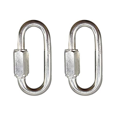 Lot de 2 mousquetons à vis en acier inoxydable de qualité marine 60 mm Cover